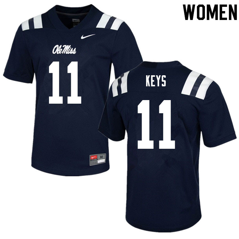 Austin Keys Ole Miss Rebels NCAA Women's Navy #11 Stitched Limited College Football Jersey WYK3558RC